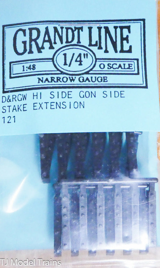 Grandt Line O #121 D&RGW (Narrow Gauge) Hi Side Gon Side Stake Extension