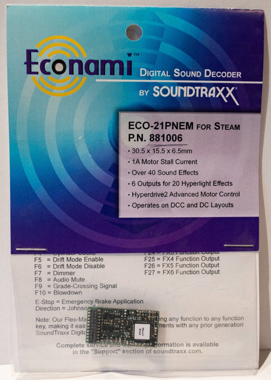 Econami by Soundtraxx #881006 ECO-21PNEM ECO-21P 1-Amp, 6-Function Sound & Contr
