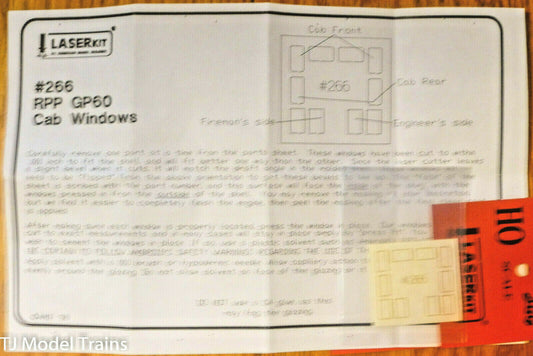American Model Builders, Inc HO #266 Windows for: Rail Power Products GP60