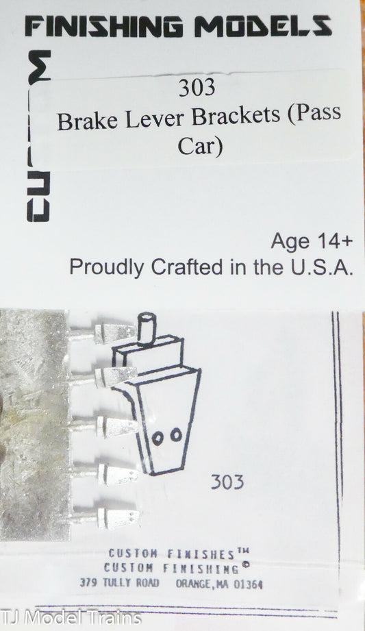 Custom Finishing Models HO #303 Brake Lever Brackets (for: Pass Car(White Metal)