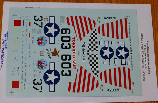 Microscale Decal 1:48 Scale #48-913 / P-47D Thunderbolts: 527th FS/86th FS/86th