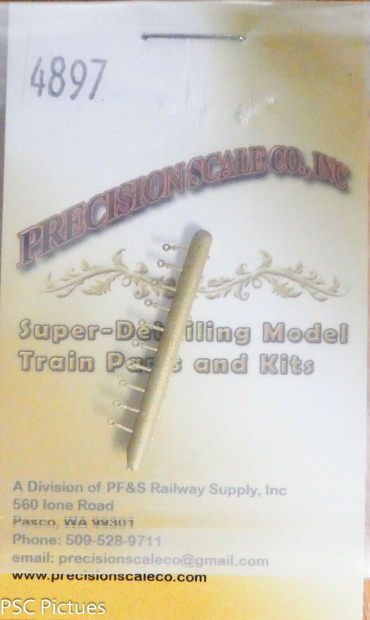 Precision Scale #4897 Brackets, .2mm Pipe, .008" Core HO=1/2" (Brass Parts)