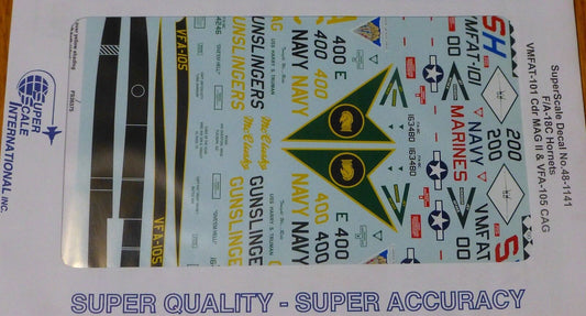 Microscale Decal 1:48 Scale #48-1141 / F/A-18C Hornets: VMF AT-101 Cdr Mag II &