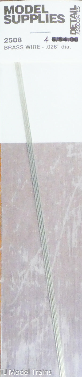 Detail Associates #2508 Brass Wire - .028" x 12" (Brass Parts)