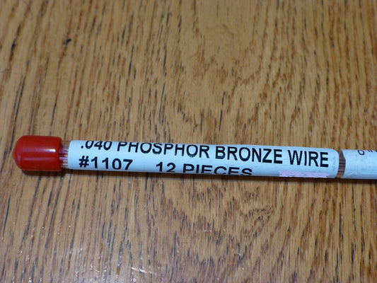 Tichy Train Group #1107 Phosphor-Bronze Wire - 8" 20.3cm Long -- .040" .10cm Dia