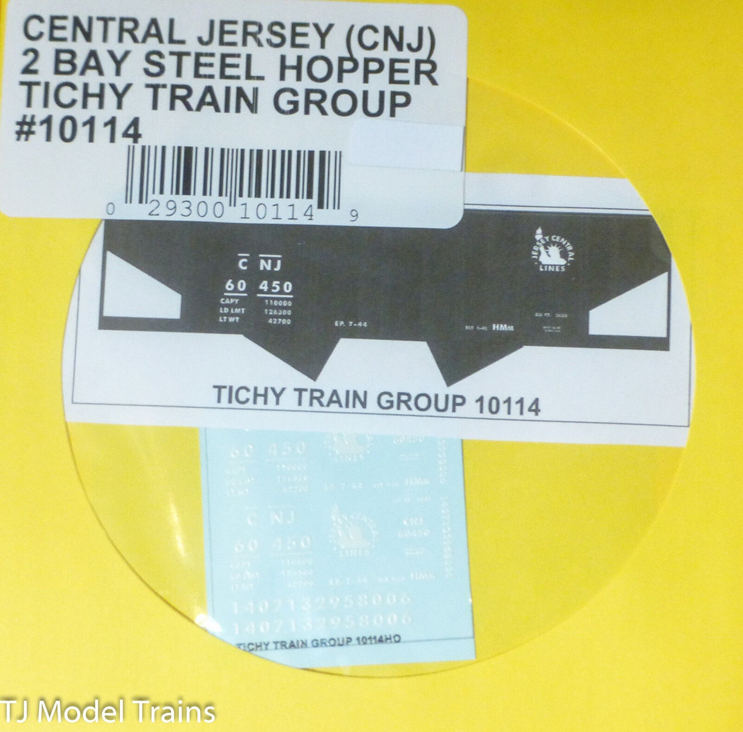 Tichy Train Group #10114 Decal for:Central Railroad of New Jersey 2-Bay Open Hop
