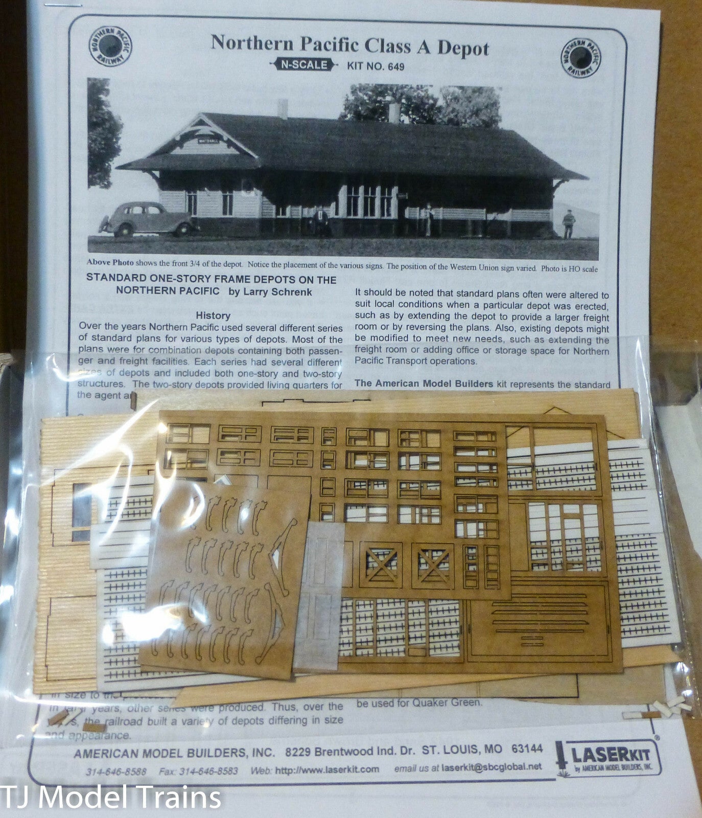 American Model Builders N #649 Northern Pacific Class "A" Depot (1:160th) Laser