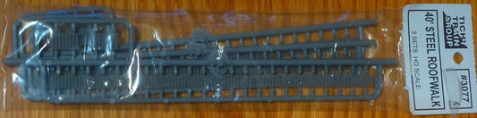 Tichy Train Group #3077 (HO Scale) 40' Steel Roofwalk Kit pkg(3)
