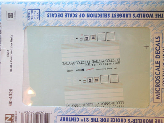 Microscale Decal N  #60-4326 EMD BL20-2 Demo Diesel (Water Slide Decal)