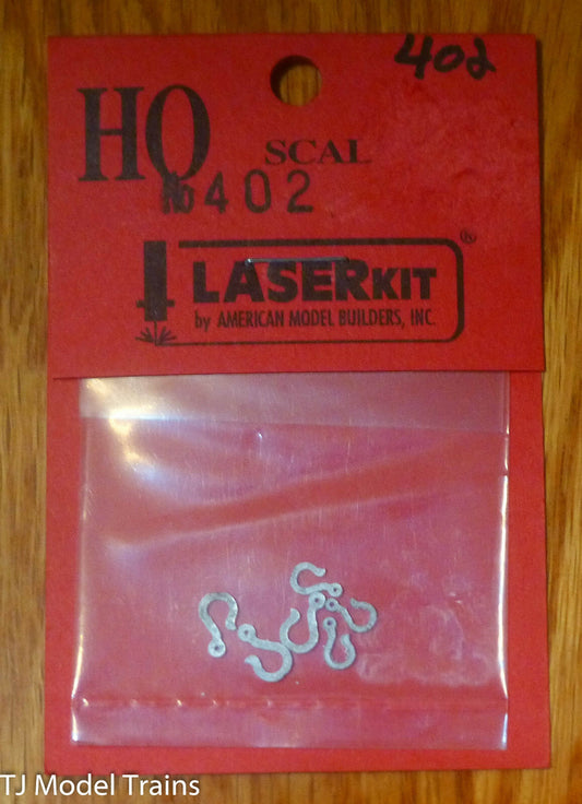 American Model Builders, Inc HO #402 Large Hooks (Light Cast Metal) White Metal