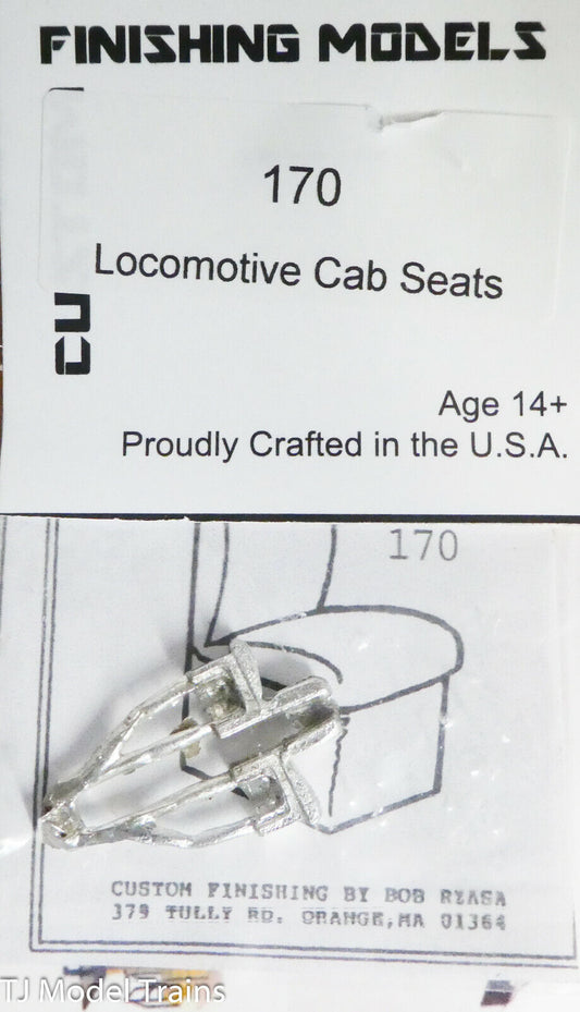 Custom Finishing Models HO #170 Locomotive Cab Seats (White Metal) 1:87th Scale