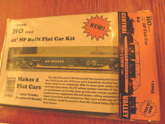 Central Valley HO #1003 (40' Flat Car Kit) 1:87th Scale (Plastic Parts)