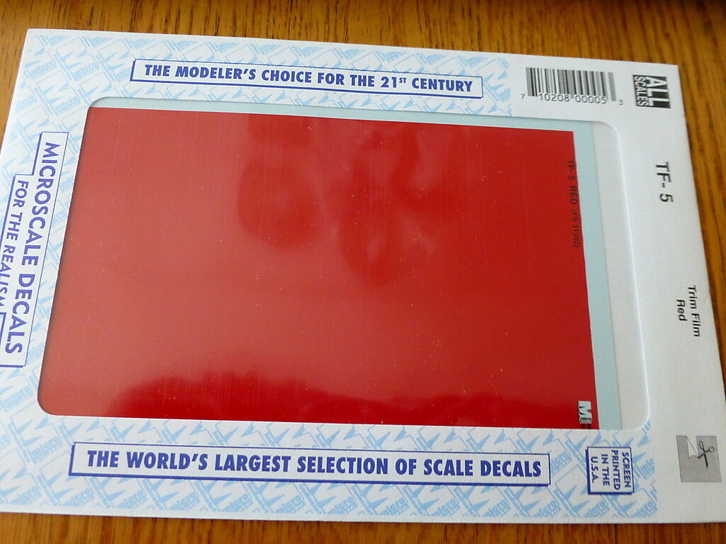 Microscale Decal #TF-5 / Trim Film / Size-7-1/4 x 4-1/2-Red FS31302