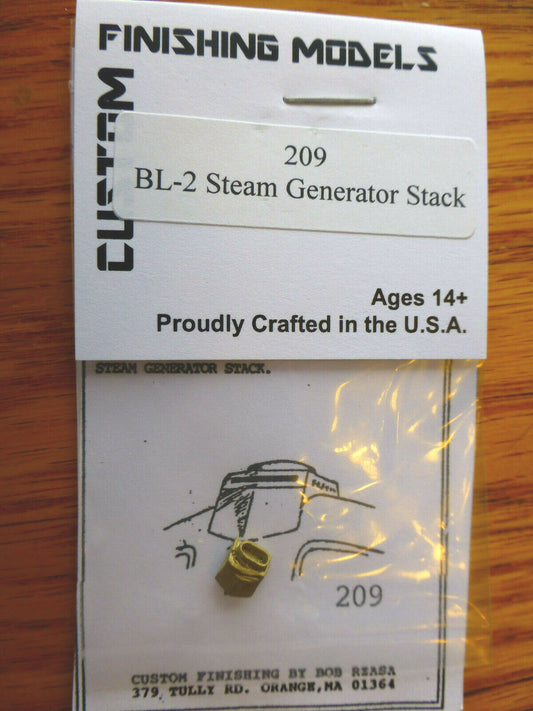 Custom Finishing HO #209 Steam Generator Stack/ BL-2 (Brass Casting)