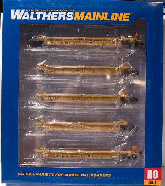 Walthers HO #910-55677 Thrall 5-Unit Rebuilt 40' Well Car - Ready to Run -- BNSF