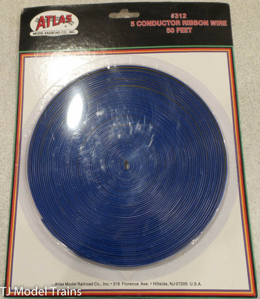 Atlas #312 5 Conductor Ribbon Wire; 50 feet (Blue, Yellow, green, red & Black)