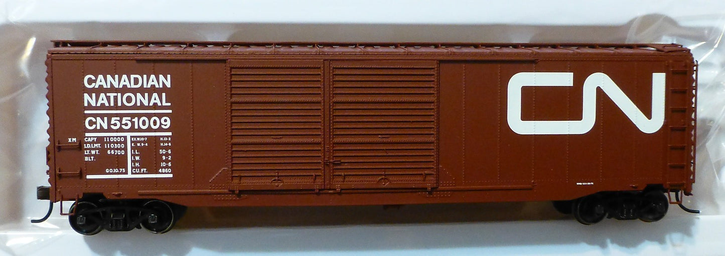 Atlas HO #20002505 Canadian National 50' Postwar Double Door Box Car Rd #551009