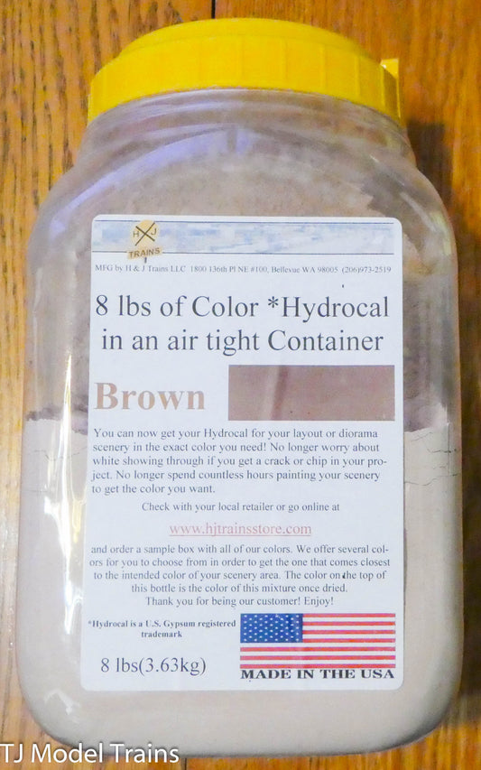 H & J Trains (8lbs of Color Hydrocal BROWN) Air Tight Container