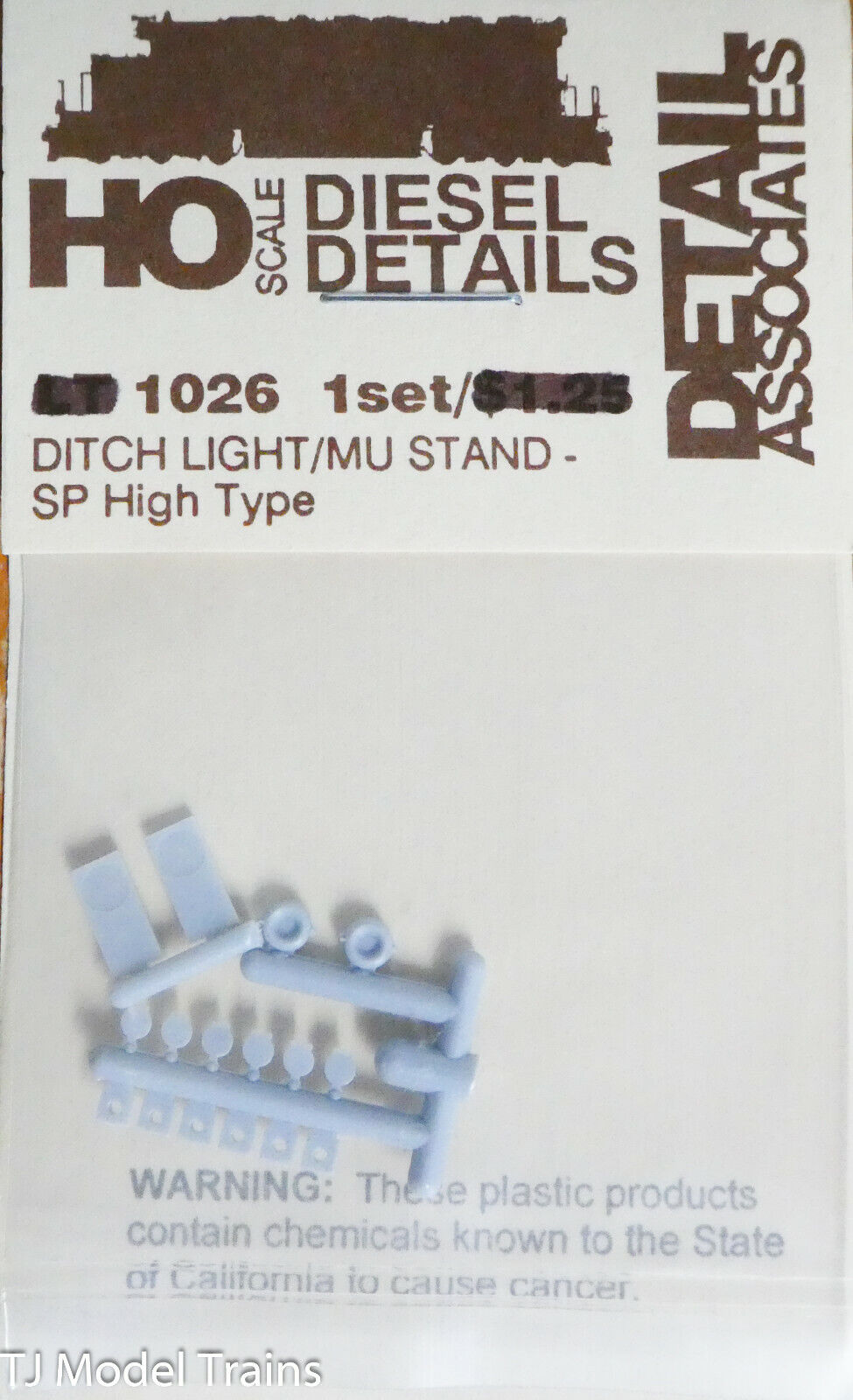 Detail Associates HO #1026 Ditch Lights w/MU Stands -- SP High Type 1 Set