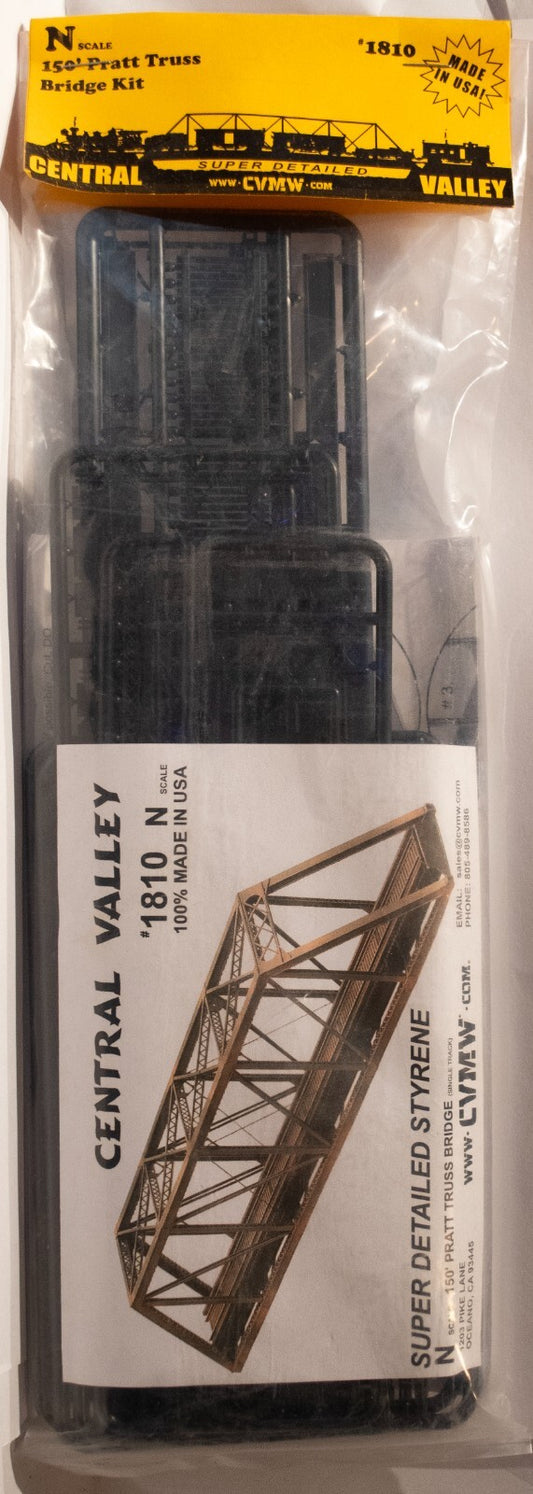Central Valley #1810 Through-Truss - Single Track - Kit -- Lattice-Style Portals