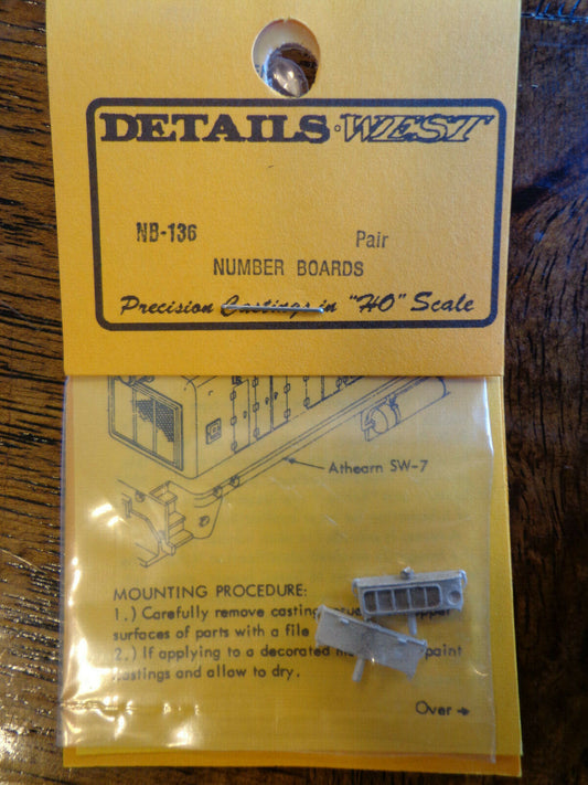 Details West HO #136 Number boards for Switchers (2)pkg  Electro-Motive Division
