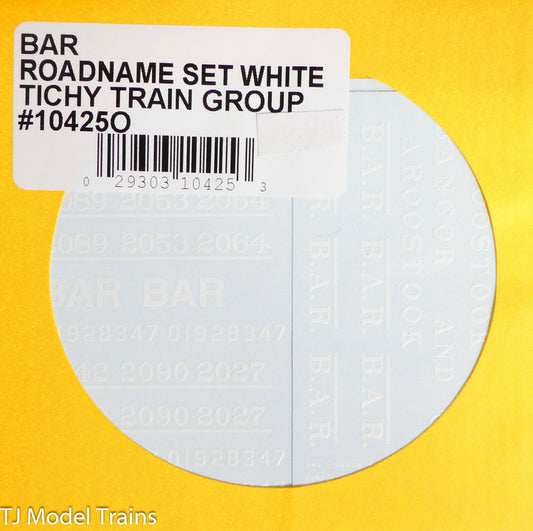 Tichy Train Group O #10425O BAR Roadname Set White Lettering (Decal)