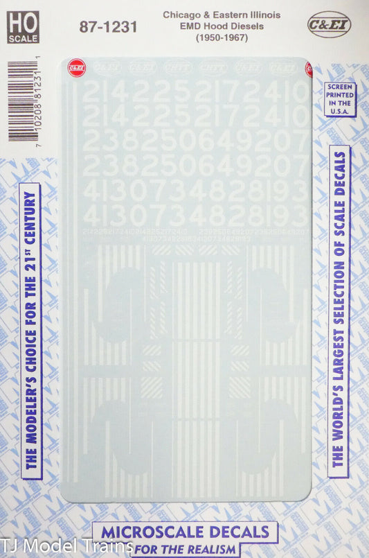 Microscale HO #87-1231 Chicago & Eastern Illinois EMD Hood Diesels (1950-1967)