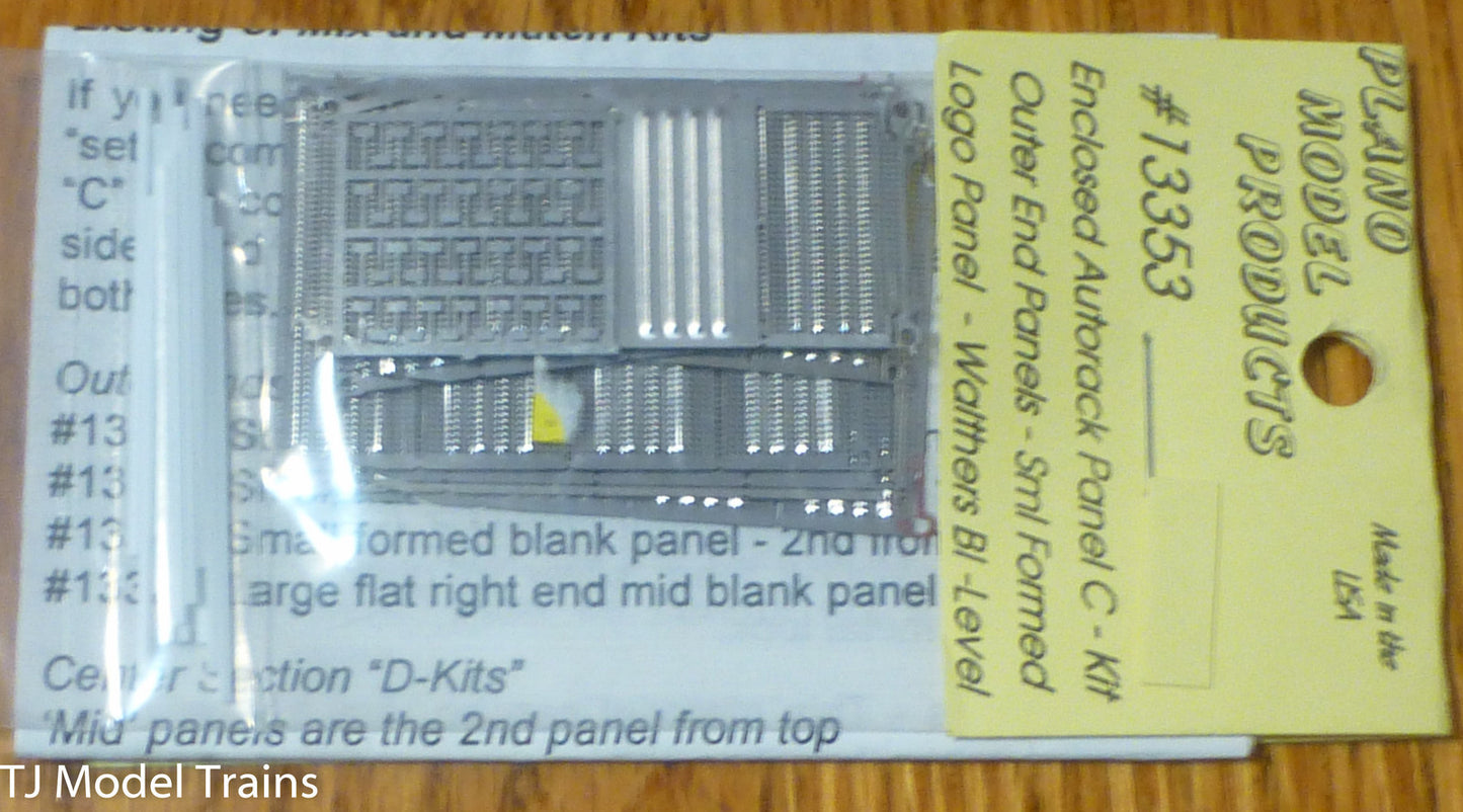 Plano #13353 Enclosed Autorack Outer End Panels - "E" Kit; for Walthers Tri-Leve