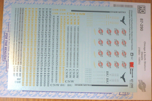 Microscale Decal HO #87-290 Chicago & North Western Diesels (1960s - 1980s)