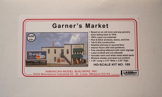 American Model Builders, Inc HO #189 Garner's Market - LASERkit(R) -- Kit - 7-1/