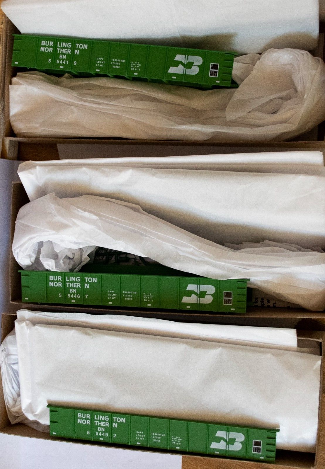 Accurail HO #37764 (3Pck) AAR 41' Steel Gondola 3-Pack - Kit -- Burlington North