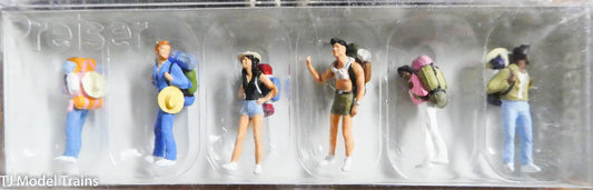 Preiser HO #10296 Recreation & Sports -- Young Travelers Backpacking (1/87th)