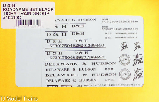 Tichy Train Group O #10410O D&H Roadname Set Black Lettering (Decal)
