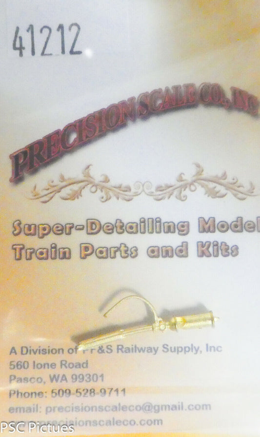 Precision Scale O #41212 Whistle, Top Mount, Single Chime, Lever Down (Brass)