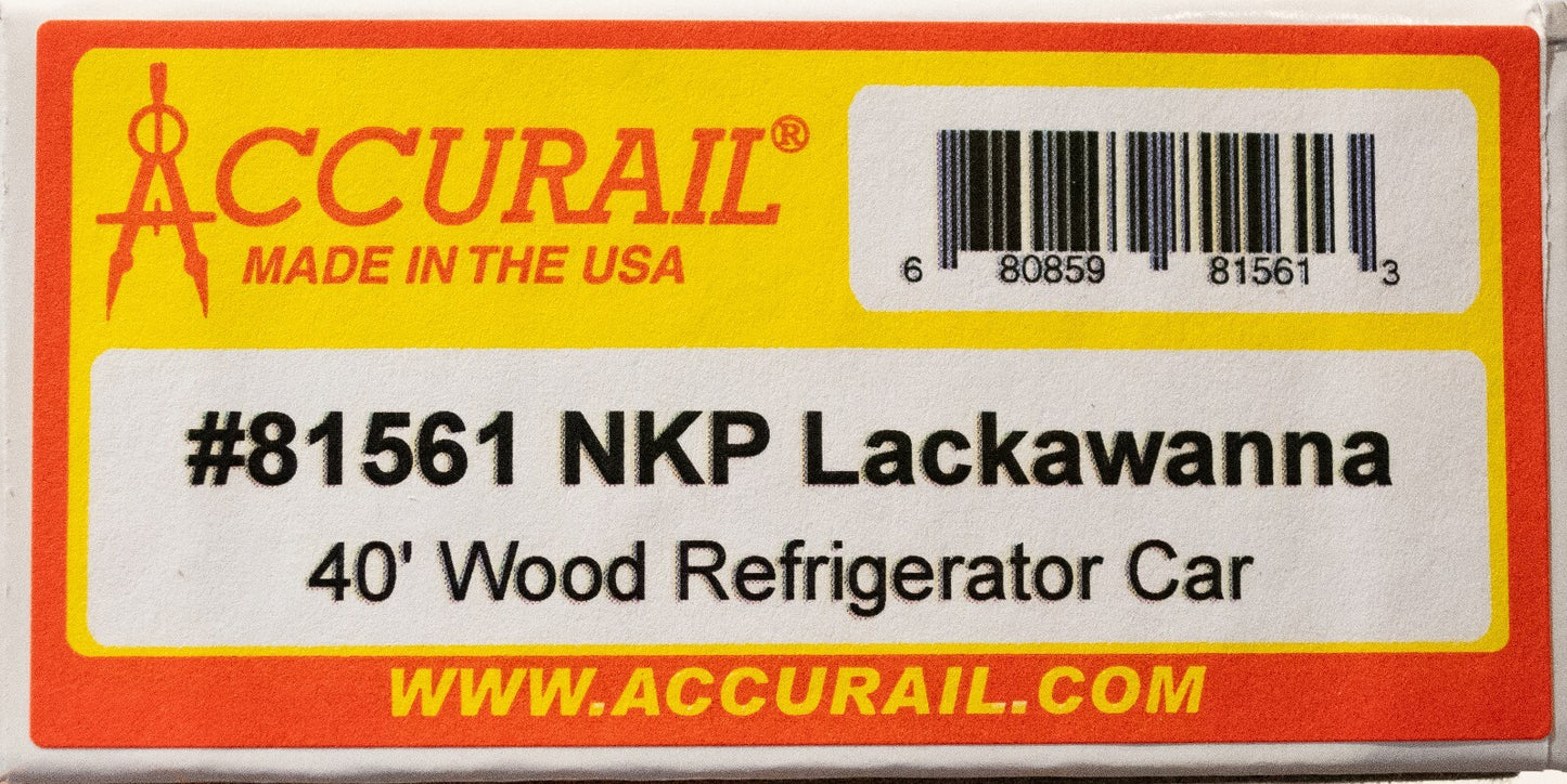 Accurail #81561 40' Wood Reefer - Kit -- Nickel Plate - Lackawanna Dairy Line NP