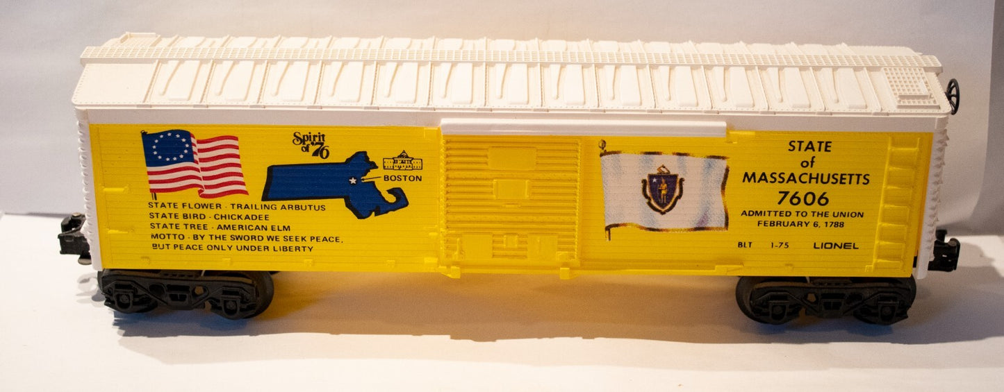 Lionel O Scale (Used) #6-7606 Massachusetts Box Car Spirit of '76 Commemorative