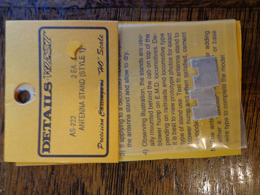Details West HO #222 Antenna Mounting Stands pkg(2) -- Style 1