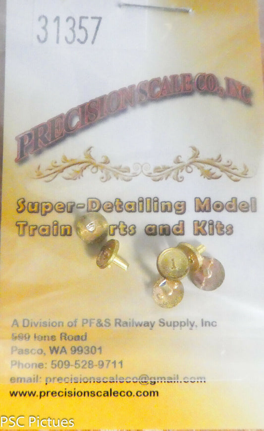 Precision Scale HO #31357 Round Number Plates, 74, 40, 36, 21, 14, 1 (Brass)