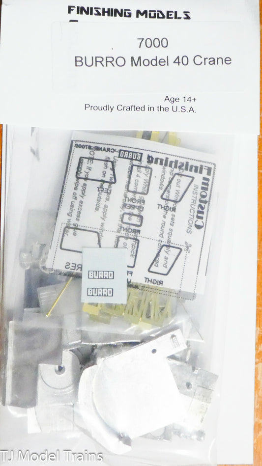 Custom Finishing Models HO #7000 BURRO Model 40 Crane 12.5 Ton (Kit) Pewter