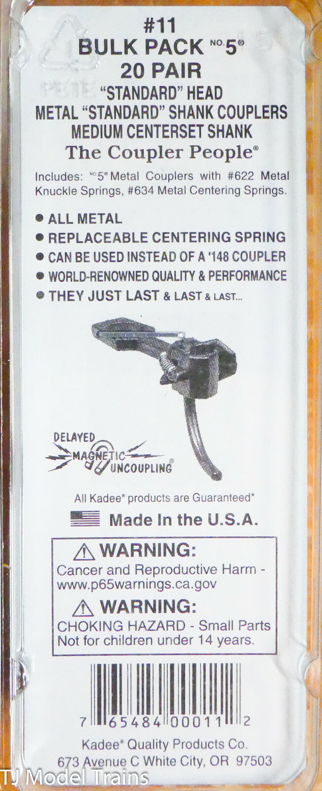 Kadee #11 Bulk Pack 20 pair #5 Metal Couplers (#0011) We Combine Ship