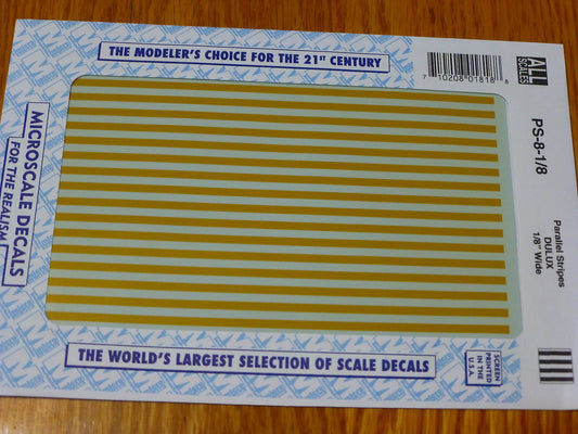 Microscale Decal #PS-8-1/8 Parallel Stripes 1/8" Wide Dulux