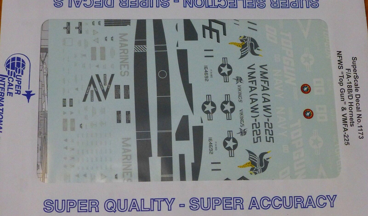 Microscale Decal 1:48 Scale #48-1173 / F/A-18B/D Hornets: NWFS Top Gun &VMFA-225