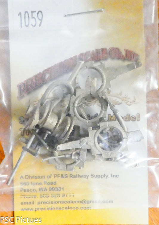 Precision Scale O #1059 Valve Gear, C-16, Stephenson Link, N/S Castings