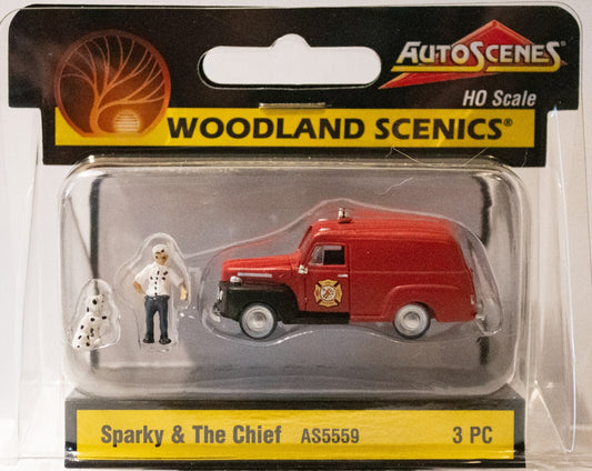 Woodland Scenics HO #5559 Sparky & The Chief - Assembled - AutoScenes(R)