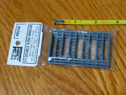 Tichy Train Group HO #8238 1/1 Double Hung Window -- pkg(12)