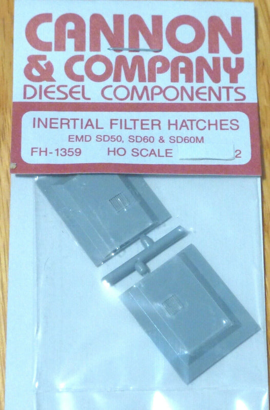 Cannon & Company HO #1359 Inertial Filter Hatches for: EMD SD50,SD60 or SD60M