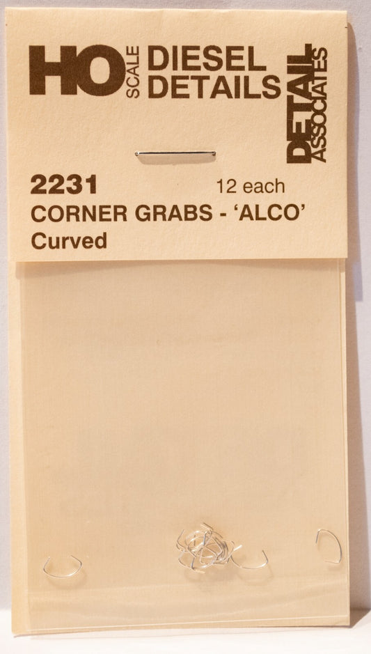 Detail Associates HO #2231 Corner Grab Irons -- For Alco Century Units (12pcs)
