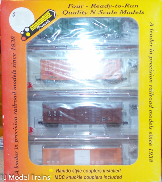 Roundhouse- N-Scale Ready-To-Run 4-Pack/ Paint-Out Freight-Cars #89426