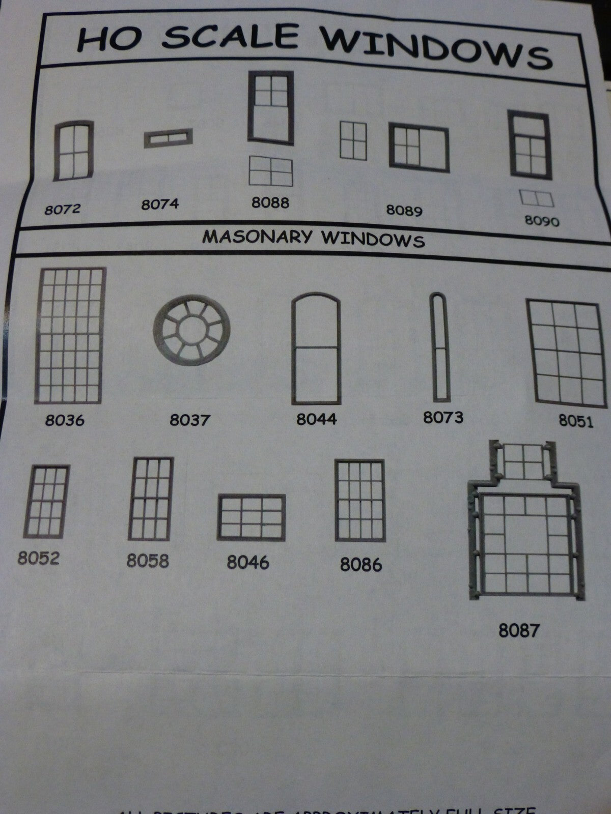 Tichy Train Group HO #8091 Window & Door Assortment pkg(200)