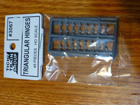 Tichy Train Group HO #3067 Hinges (Gray Styrene; .010" Thick) -- Triangular Styl